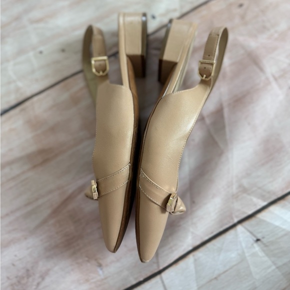 Cole Haan Women's Menlo Skimmer Brush Leather Slingback Flats W22640 Size 8b - Picture 2 of 10